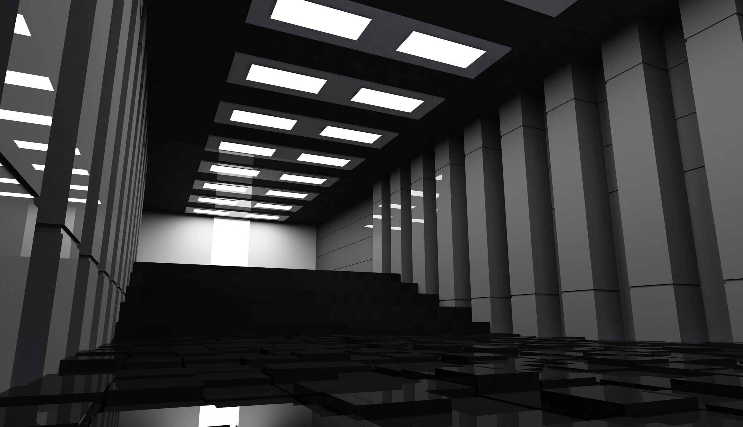 Clean interior space with sleek finished flooring