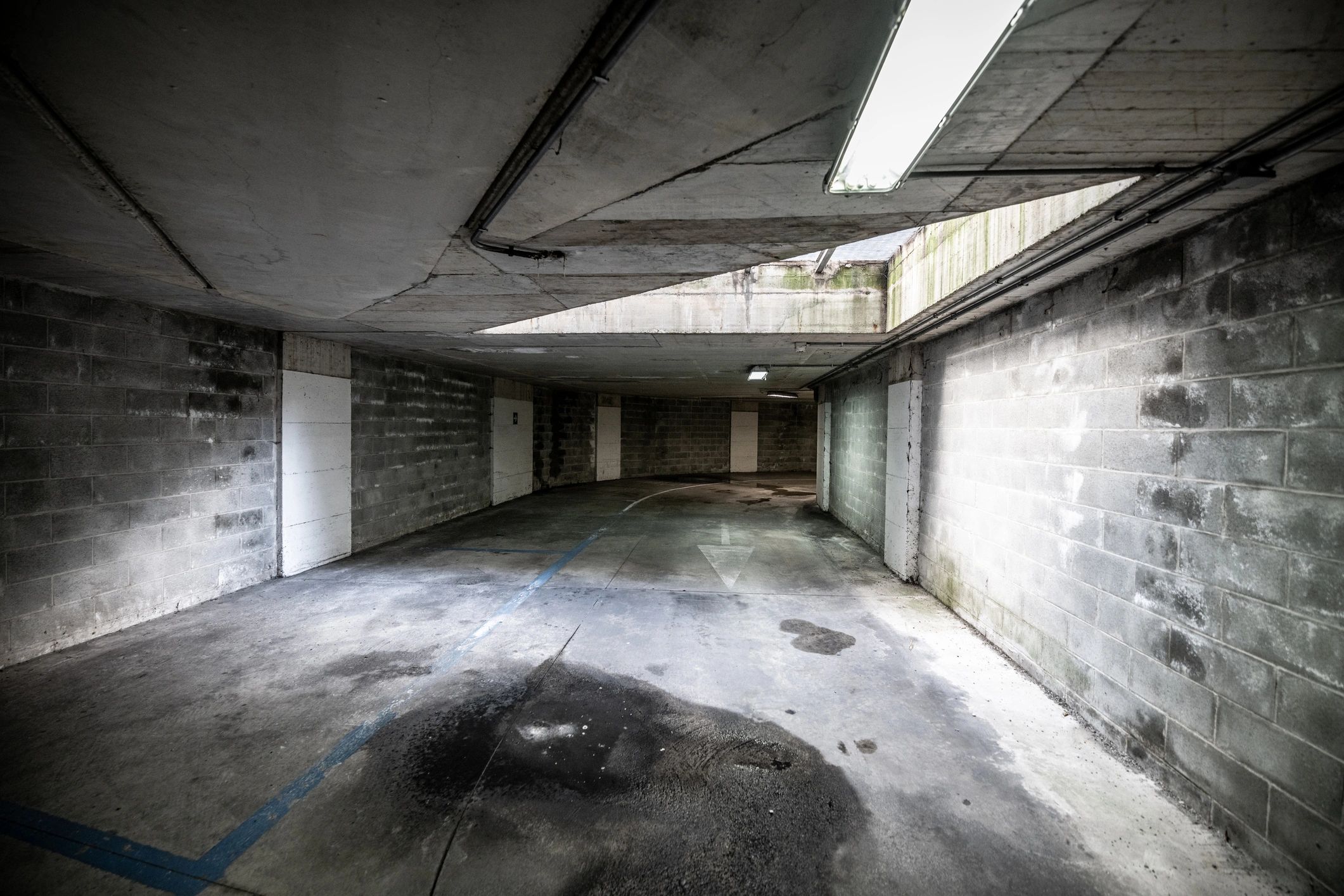 Concrete parking structure showing industrial flooring context