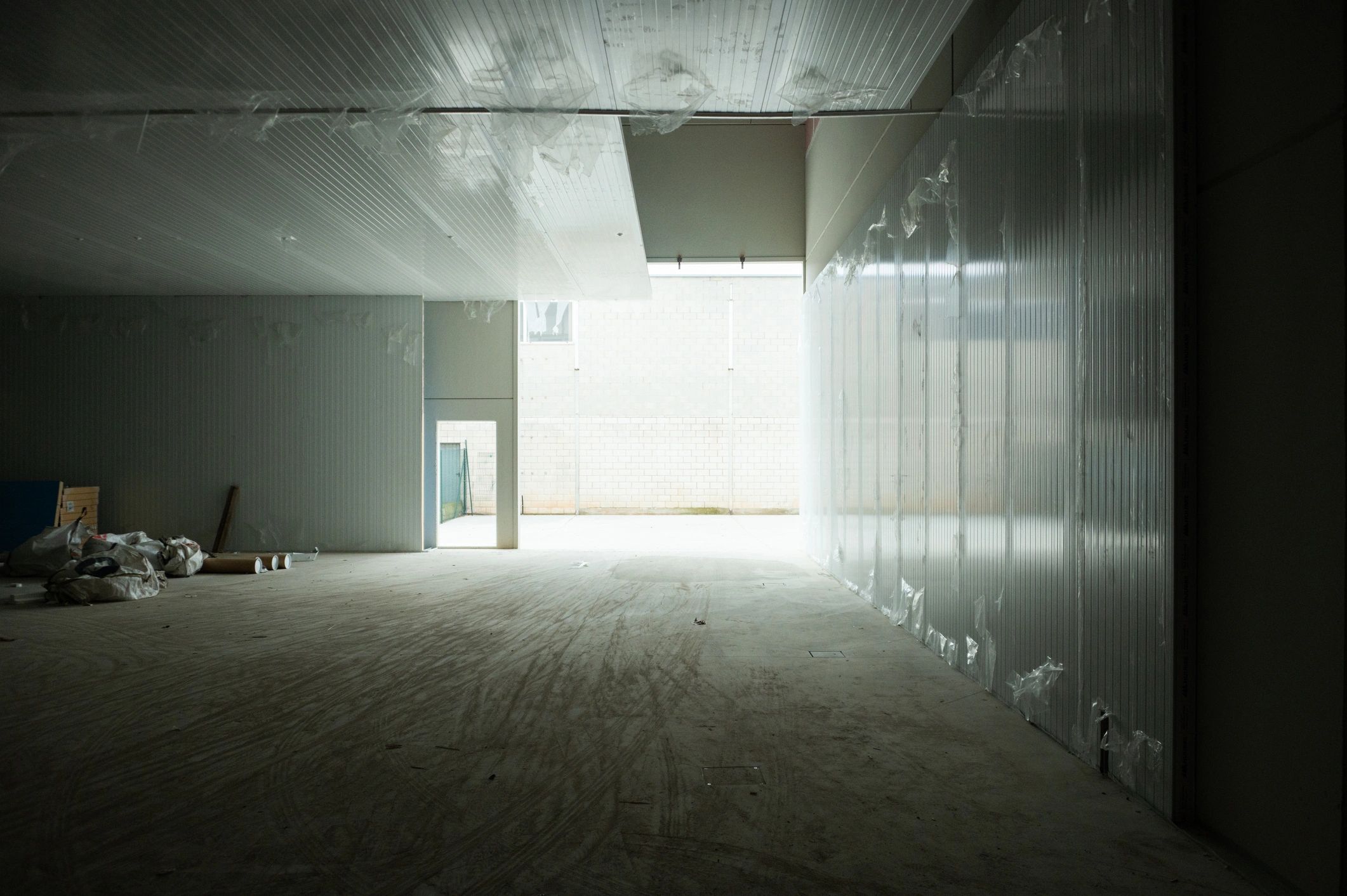Large industrial interior with durable coated flooring