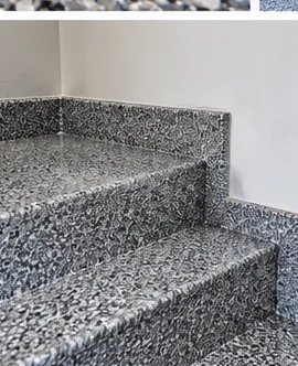 Decorative coated garage floor detail